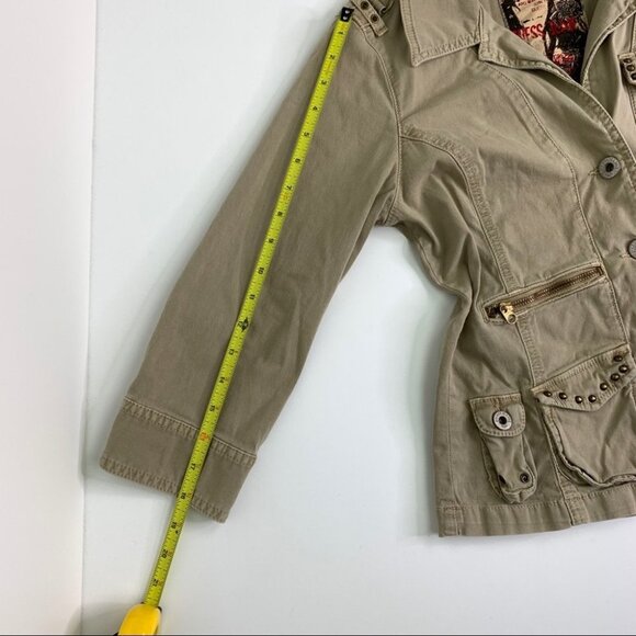 GUESS Peace Love Military Utility Jacket - Picture 7 of 9